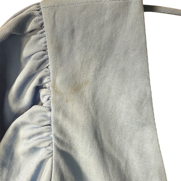 REISS Jennah Puff Sleeve Cut Out Back Midi Dress in Blue UK Size 10 NWT - Picture 6 of 8